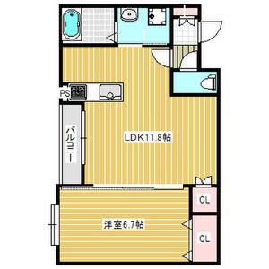 VILLA CHATON 高丸(1LDK/3階)の間取り写真