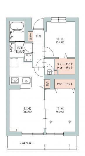 ベルソラーナ(2LDK/1階)の間取り写真