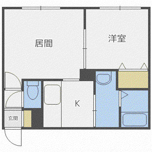 エクセレント麻生(1LDK/2階)の間取り写真