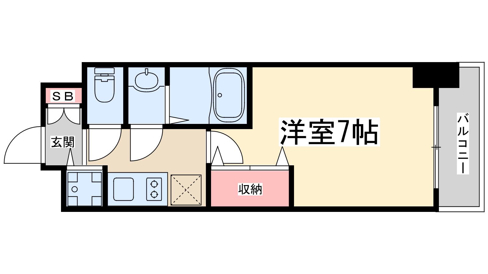 ラグゼ淡路2(1K/14階)の間取り写真