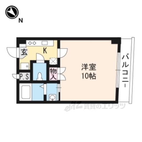 アフロディテ(1K/6階)の間取り写真