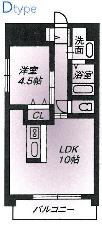 ローゼンコート禄屋(1LDK/5階)の間取り写真