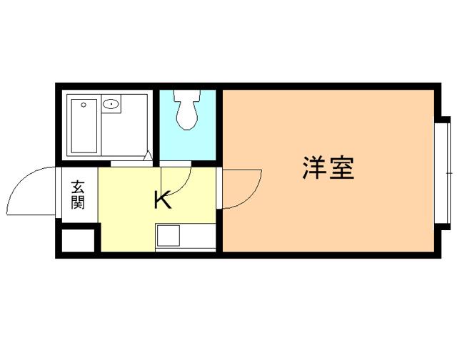 ベルシティ萩野町(1K/4階)の間取り写真