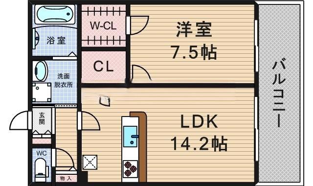 ルクレ阿波座レジデンス(1LDK/12階)の間取り写真