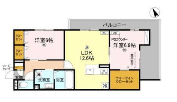 GIGLIATO(2LDK/3階)の間取り写真