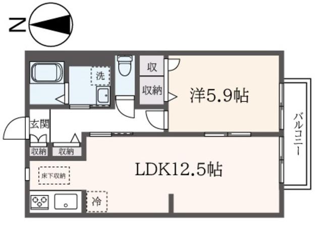 フェリーチェ(1LDK/1階)の間取り写真