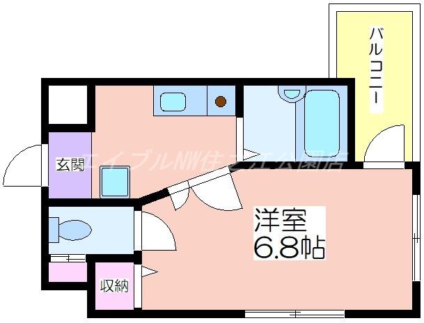 メトロあびこ筋(1K/8階)の間取り写真