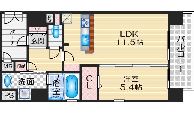 アグレアーブル(1LDK/3階)の間取り写真