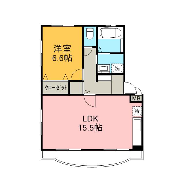 グリーンテージII(1LDK/3階)の間取り写真