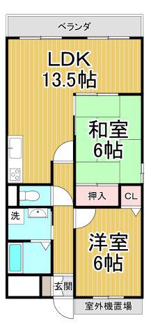 リヴィエール(2LDK/2階)の間取り写真