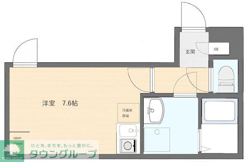 フラシア板橋本町(ワンルーム/1階)の間取り写真