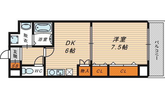 BELLフォレスト鶴見(1DK/7階)の間取り写真