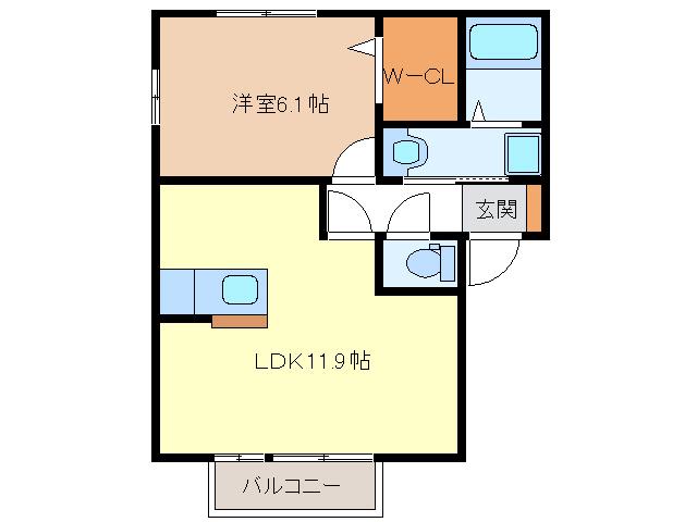 FELICE(1LDK/1階)の間取り写真