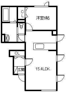 ＪＲ宗谷本線 名寄駅 車で4分 2階建 築5年(1LDK/1階)の間取り写真
