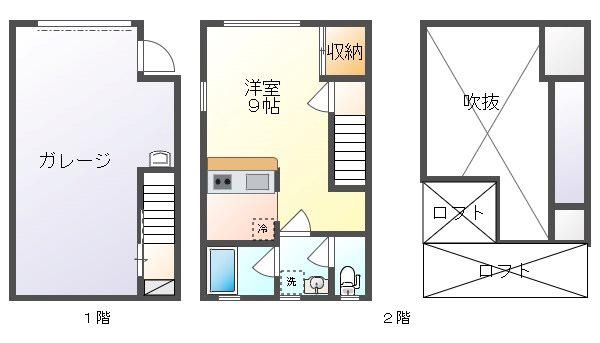 BASE KOURAKU東古松(ワンルーム/1階)の間取り写真