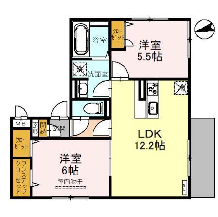 サンクス ウィズダム(2LDK/1階)の間取り写真