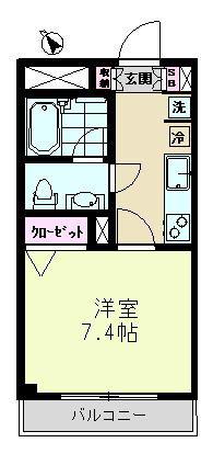 ベレトワール(1K/1階)の間取り写真