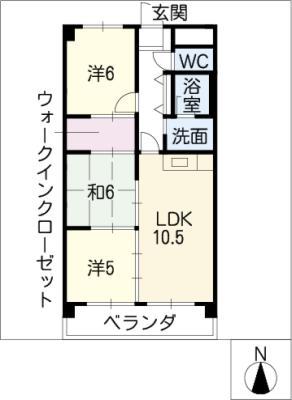 フルハウスKT(3LDK/2階)の間取り写真