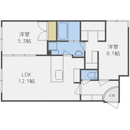 COMSAP24 PARKSIDE(2LDK/2階)の間取り写真