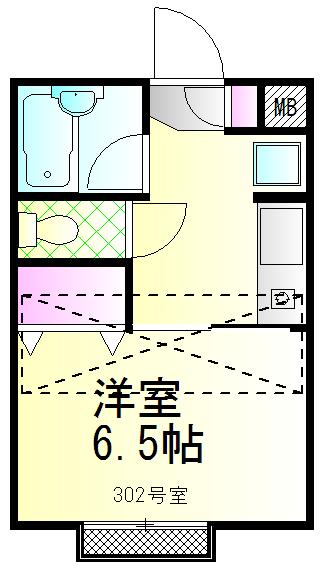 グリーン・テラス二番館(1K/2階)の間取り写真