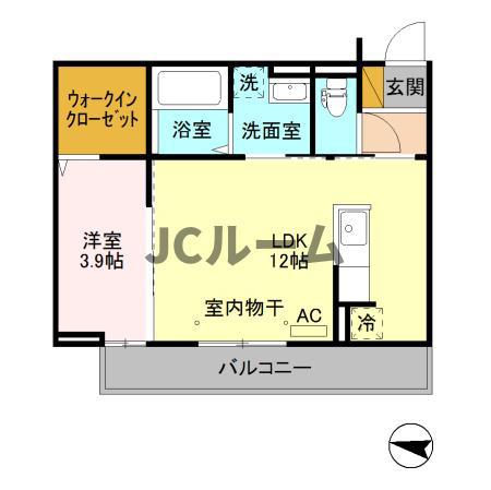 フェリシア(1LDK/2階)の間取り写真