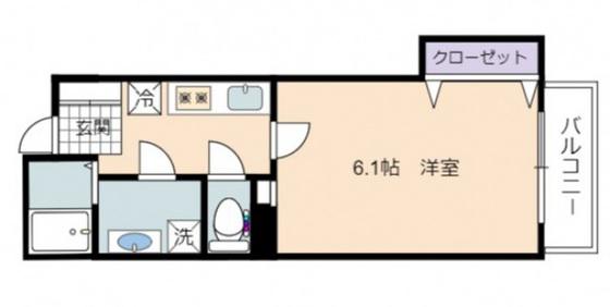 ERFOLG本通(1K/2階)の間取り写真