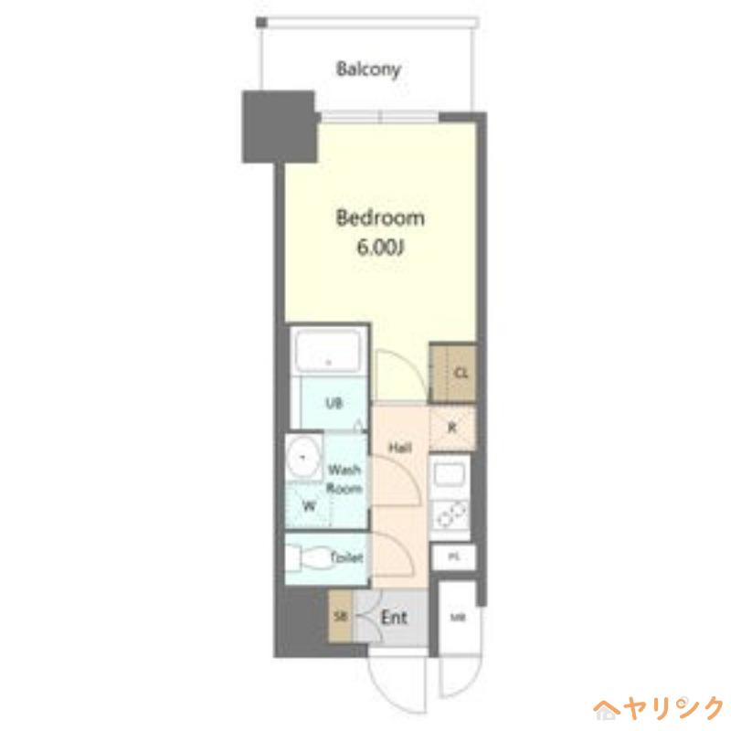 S-RESIDENCE植田ASOLEA(1K/13階)の間取り写真