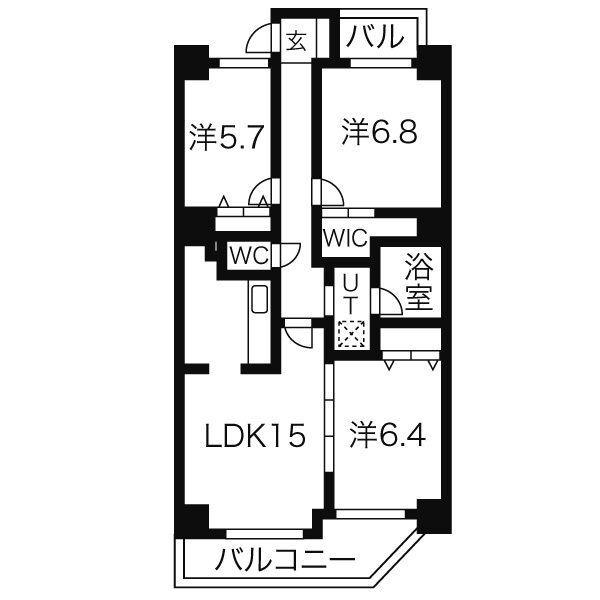 AMBIENTE泉(3LDK/11階)の間取り写真