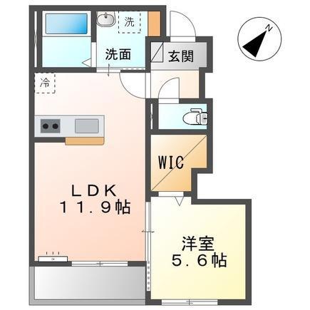 チャコールII番館(1LDK/1階)の間取り写真