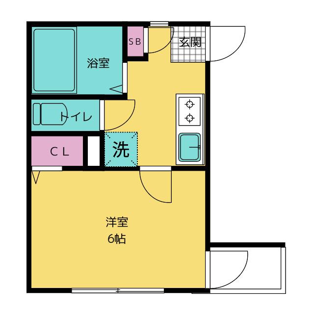 クラヴィス吉野町(1K/3階)の間取り写真