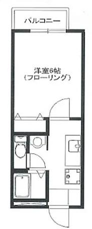メゾンパールI(1K/1階)の間取り写真