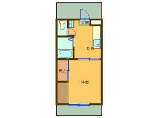 ハイツ立川(1K/3階)の間取り写真