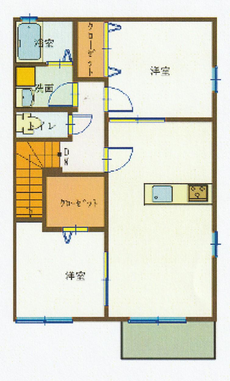 MALIEA棟(2LDK/2階)の間取り写真