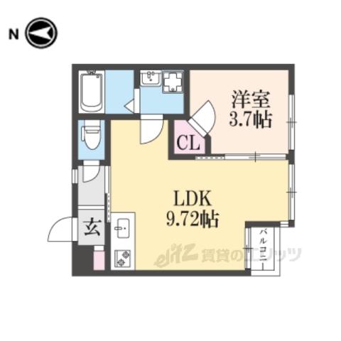 PORTOFINO六地蔵(1LDK/2階)の間取り写真