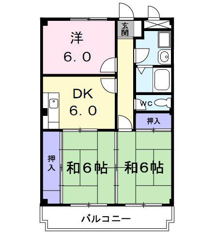 レジデンス柳森(3DK/2階)の間取り写真