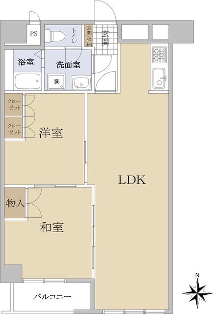 本町セントラルハイツ(2LDK/12階)の間取り写真