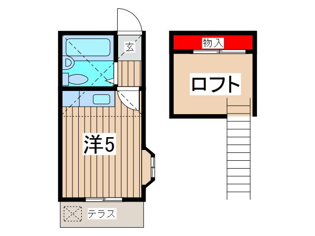 APPLE HOUSE(ワンルーム/2階)の間取り写真