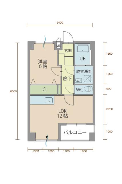ウィステリア櫻小路(1LDK/5階)の間取り写真