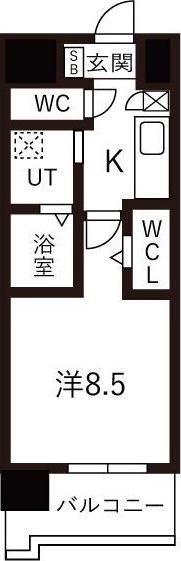 ヒルクレストELGRAND大江(1K/5階)の間取り写真
