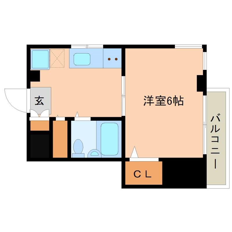 エンプレス南塚口(1DK/2階)の間取り写真