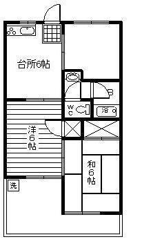 メゾンハマダA棟(3DK/2階)の間取り写真