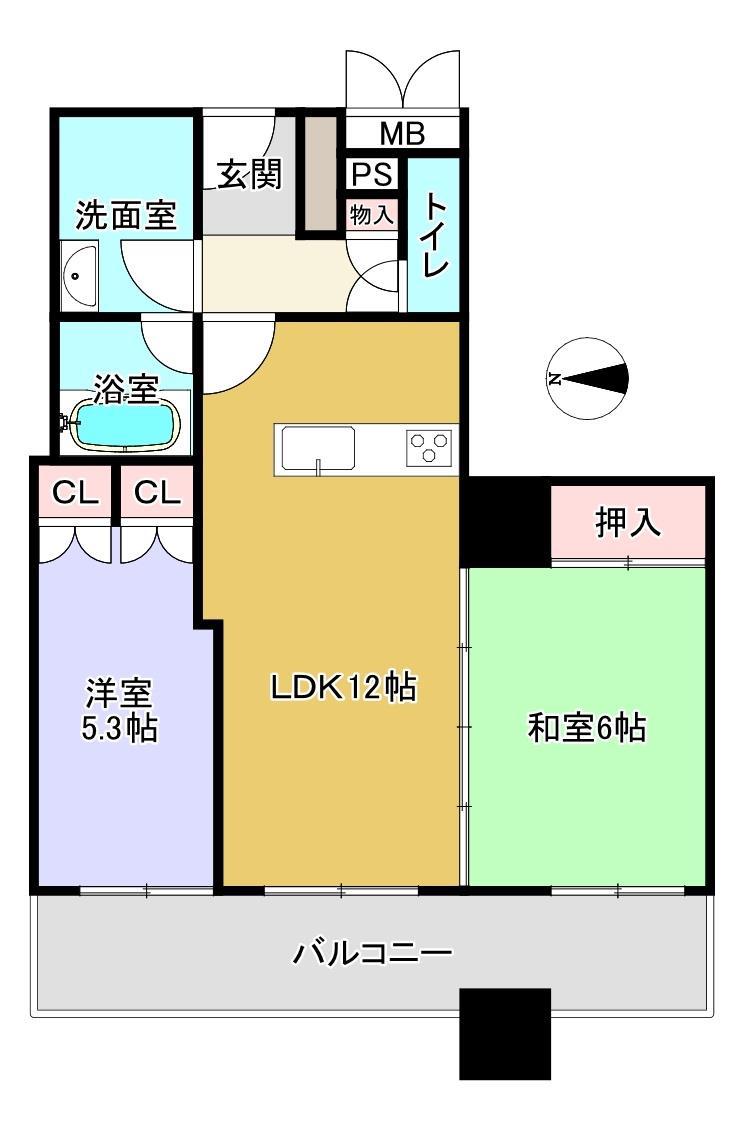 高崎タワー21(2LDK/5階)の間取り写真