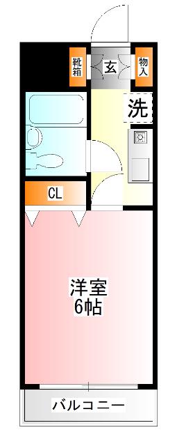 エクセル豊田(1K/1階)の間取り写真