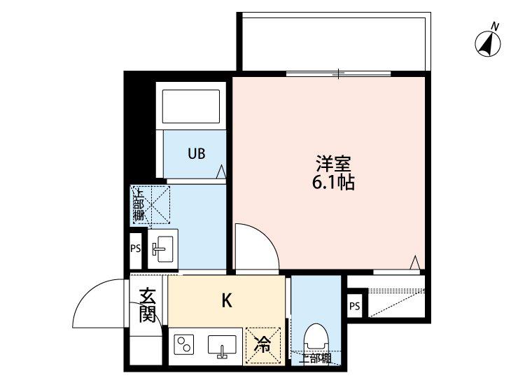 ROBOT HOME 与野本町III(1K/1階)の間取り写真