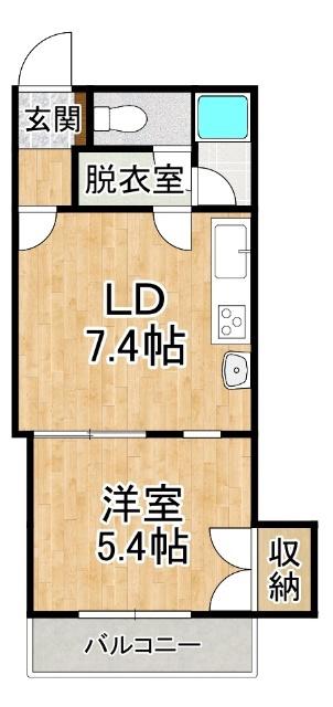 コーポラスNAO(1DK/4階)の間取り写真