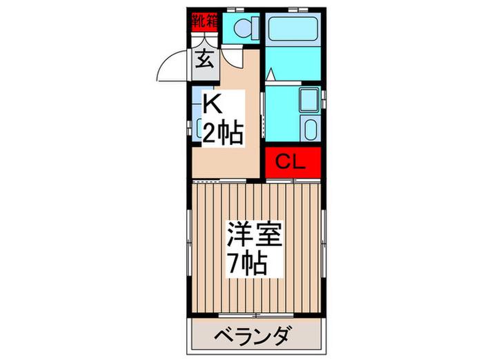 チェリーハイツ(1K/2階)の間取り写真
