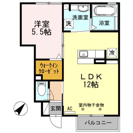 ラフォルテ(1LDK/1階)の間取り写真