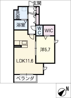 REGALIA USUI(1LDK/2階)の間取り写真