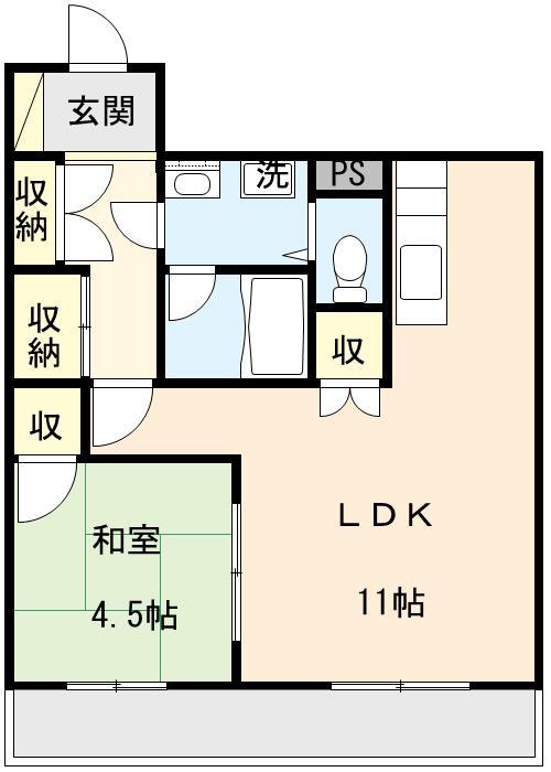 伊田グループビル・III(1LDK/5階)の間取り写真