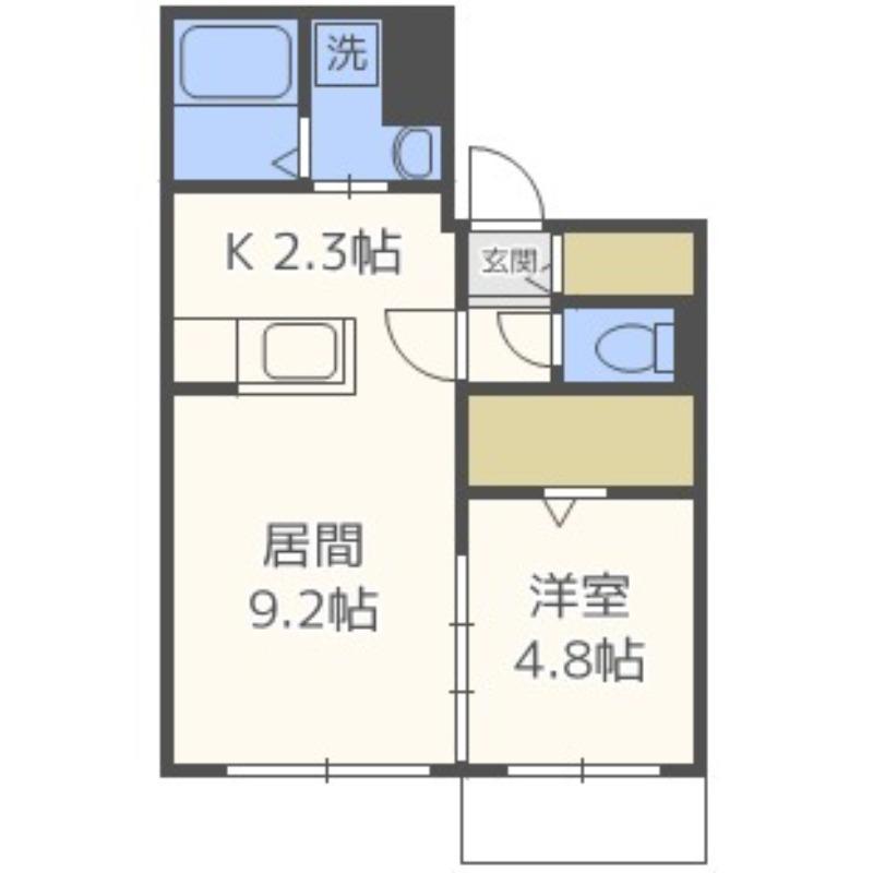 ディオクラシス琴似(1LDK/3階)の間取り写真